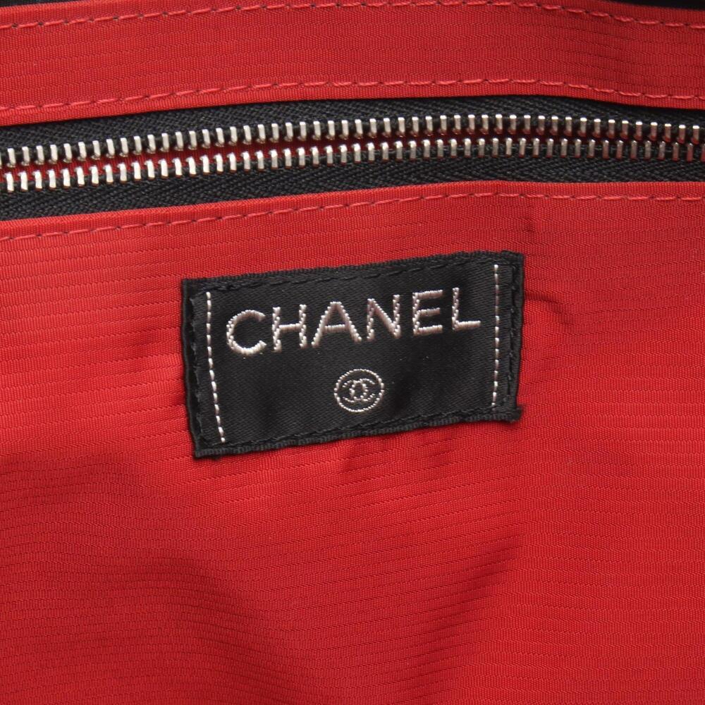Chanel (CHANEL) Old Travel Line Tote Bag/Handbag, Nylon, Women's, Black/White - Picture 4 of 7